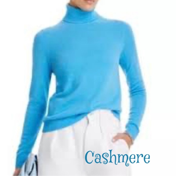 Preswick & Moore Sweaters - Preswick & Moore Turquoise Cashmere Turtleneck Sweater Size Large